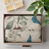  geïnspireerde rode rozen & vlinders tissuepapier (Geschenk)