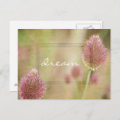 Geïnspireerde roze bloemen briefkaart (Voorkant / Achterkant)