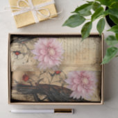 geïnspireerde Roze Bloemen & Ravens Tissuepapier (Geschenk)