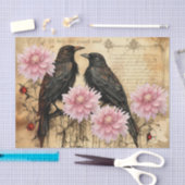 geïnspireerde Roze Bloemen & Ravens Tissuepapier (Craft)