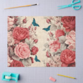 geïnspireerde roze en rode rozen vlinders tissuepapier (Craft)