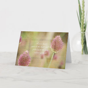 Geïnspireerde roze Floral met Rumi Quote Kaart