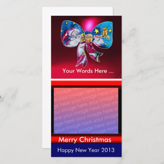 GEÏNSPIREERDE SANTA KERSTBOOG FEESTDAGENKAART (Voorkant / Achterkant)