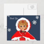  geïnspireerde Schattigee kleine meid bedankkaarte Briefkaart (Voorkant / Achterkant)