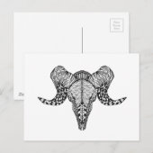 Geïnspireerde schedel briefkaart (Voorkant / Achterkant)