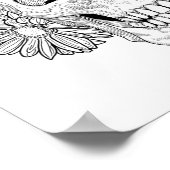 Geïnspireerde schedel en bloemen 2 poster (Hoek)