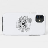 Geïnspireerde schedel en bloemen Case-Mate iPhone case (Achterkant (horizontaal))