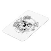 Geïnspireerde schedel en bloemen magneet (Linkerzijde)