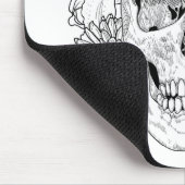 Geïnspireerde schedel en bloemen muismat (Hoek)