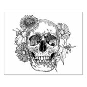 Geïnspireerde schedel en bloemen rubberstempel (Afrduk)