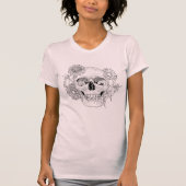 Geïnspireerde schedel en bloemen t-shirt (Voorkant)