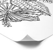 Geïnspireerde schedel in bloemen 2 poster (Hoek)