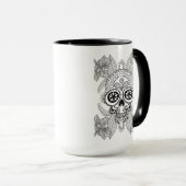 Geïnspireerde schedel in bloemen mok (Voorkant rechts)