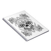 Geïnspireerde schedel in bloemen notitieboek (Rechterzijde)