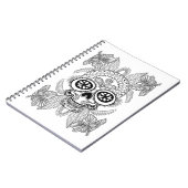 Geïnspireerde schedel in bloemen notitieboek (Linkerzijde)