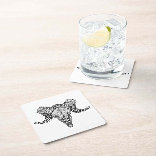 Geïnspireerde schedel kartonnen onderzetters (Insitu)