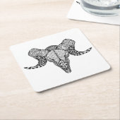 Geïnspireerde schedel kartonnen onderzetters (Schuin)