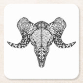 Geïnspireerde schedel kartonnen onderzetters (Voorkant)