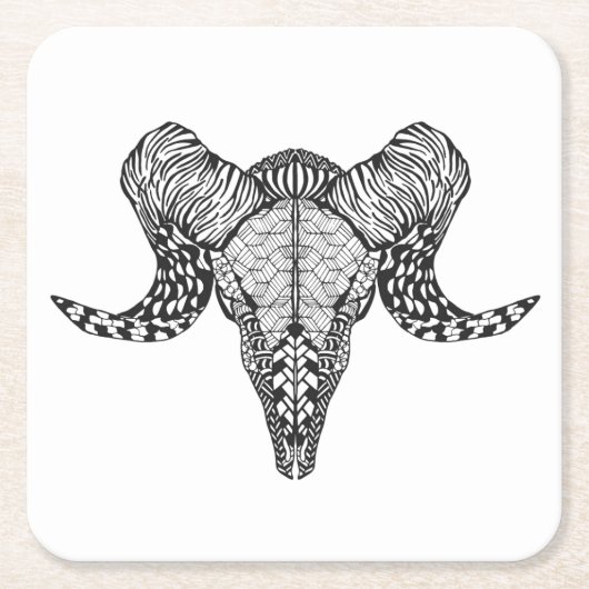 Geïnspireerde schedel kartonnen onderzetters (Voorkant)