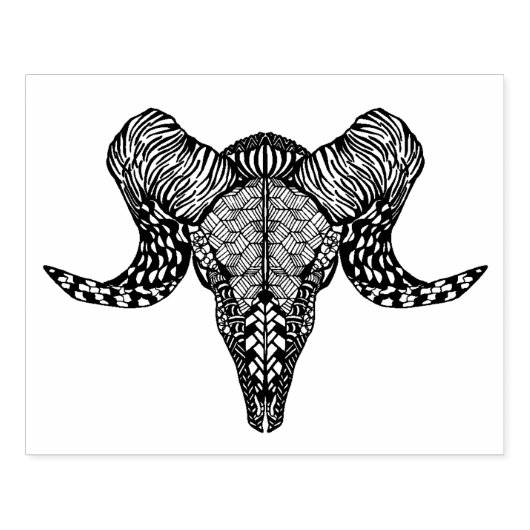 Geïnspireerde schedel rubberstempel (Afrduk)