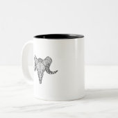 Geïnspireerde schedel tweekleurige koffiemok (Voorkant links)