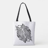 Geïnspireerde schets van veren 2 tote bag (Achterkant)