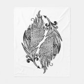 Geïnspireerde schets van veren fleece deken (Voorkant)