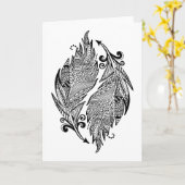 Geïnspireerde schets van veren kaart (Gele Bloem)