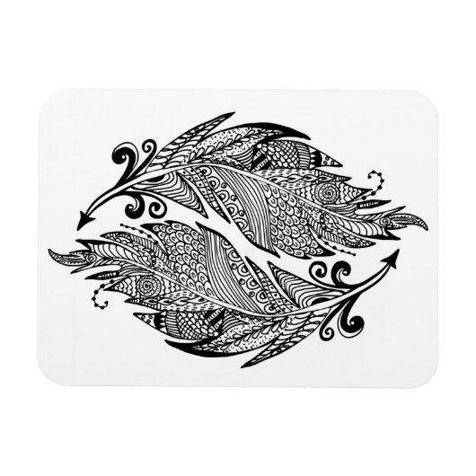 Geïnspireerde schets van veren magneet (Horizontaal)