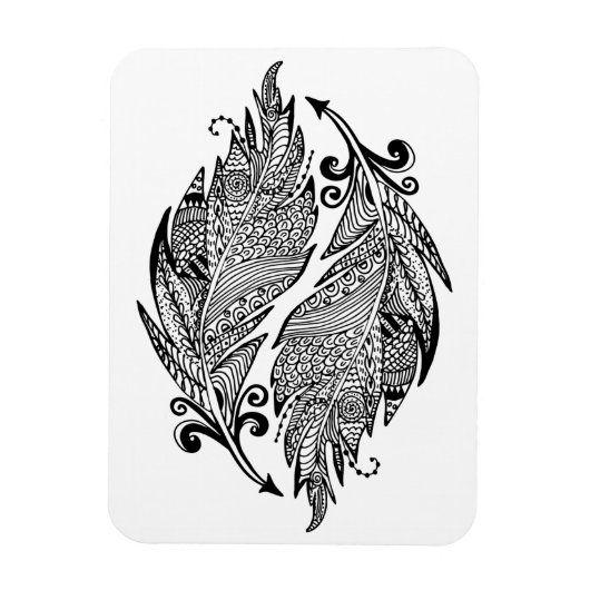 Geïnspireerde schets van veren magneet (Verticaal)