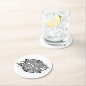 Geïnspireerde schets van veren ronde kartonnen onderzetter (Insitu)