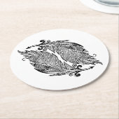 Geïnspireerde schets van veren ronde kartonnen onderzetter (Gebogen)