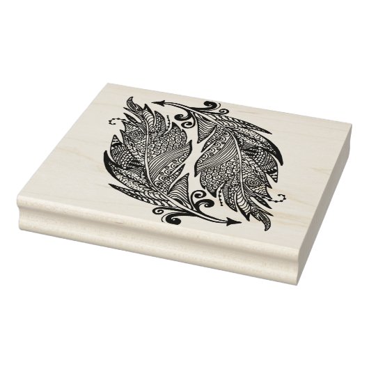 Geïnspireerde schets van veren rubberstempel (Stempel)