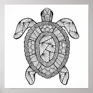 Geïnspireerde schildpad 2 poster