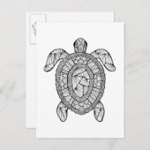 Geïnspireerde schildpad briefkaart (Voorkant / Achterkant)