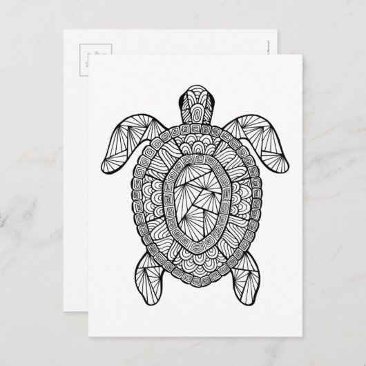 Geïnspireerde schildpad briefkaart (Voorkant / Achterkant)