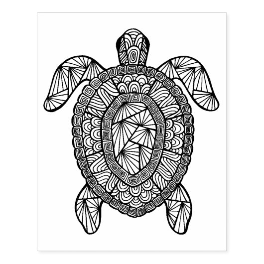 Geïnspireerde schildpad rubberstempel (Afrduk)