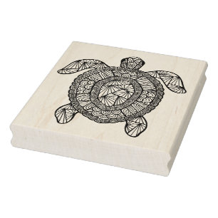 Geïnspireerde schildpad rubberstempel