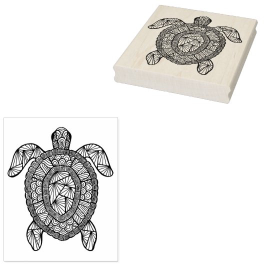 Geïnspireerde schildpad rubberstempel (Gestempeld)