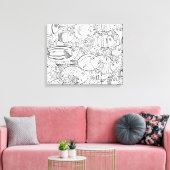 Geïnspireerde School of Fish 6 Canvas Afdruk (Insitu (Woonkamer))