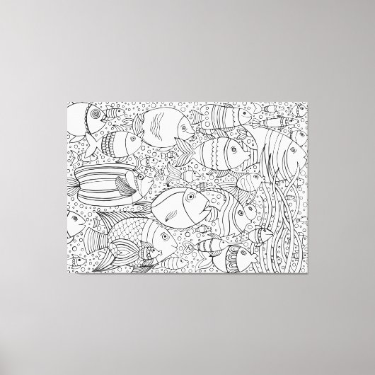 Geïnspireerde School of Fish 6 Canvas Afdruk (Voorkant)