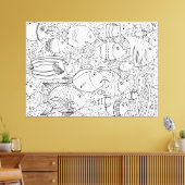 Geïnspireerde School of Fish 6 Canvas Afdruk (Insitu (Woonkamer))