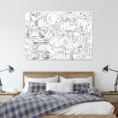 Geïnspireerde School of Fish 6 Canvas Afdruk (Insitu (Slaapkamer))