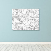 Geïnspireerde School of Fish 6 Canvas Afdruk (Insitu (Houten vloer))