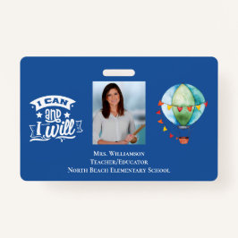 Geïnspireerde schoolvrijwilliger Teacher ID Foto Badge