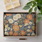  geïnspireerde Sinaasappel en gele Daisy Floral Tissuepapier (Geschenk)