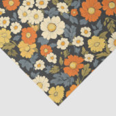  geïnspireerde Sinaasappel en gele Daisy Floral Tissuepapier (Detail)