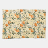 -geïnspireerde Sinaasappel Grove Bloemen Patroon Theedoek (Horizontaal)