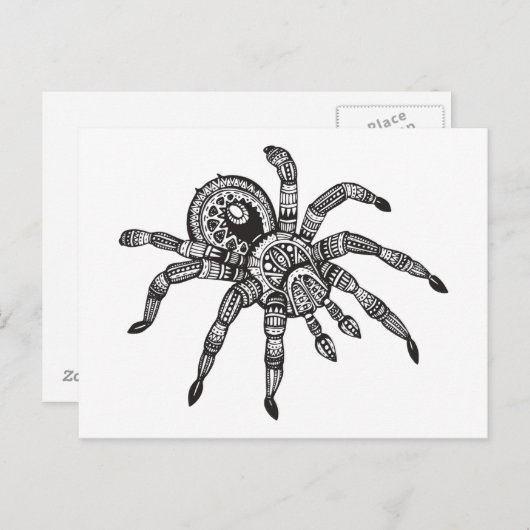 Geïnspireerde spin briefkaart (Voorkant / Achterkant)