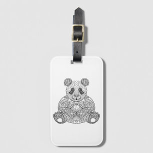 Geïnspireerde stammenpanda bagagelabel